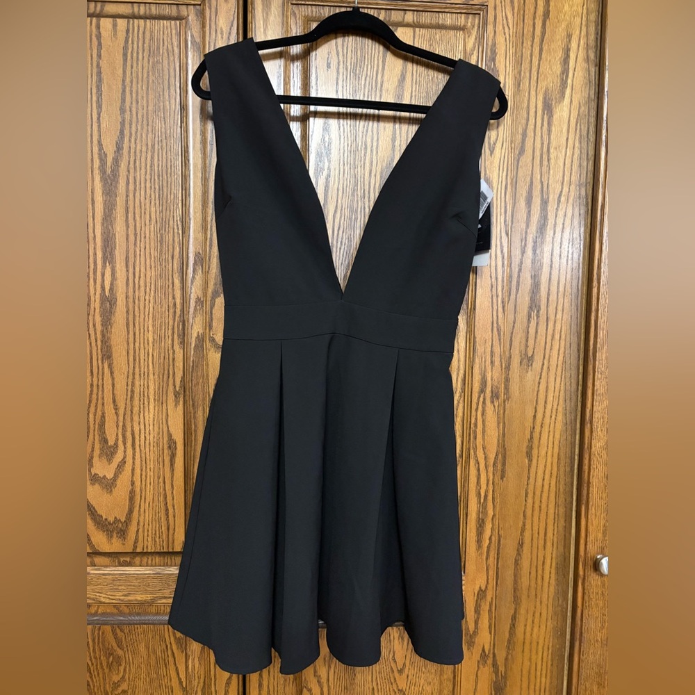 Lucy Paris Blue A-Line Plunge Dress